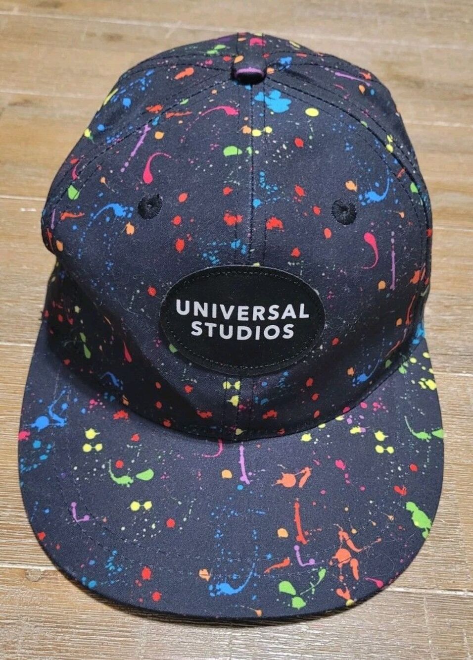 Universal Studios Black Multicolor Splatter Paint Snapback Adjust Hat Cap 2025